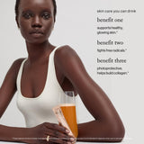 goop mezcla para la piel, disuelta en agua para una bebida refrescante.