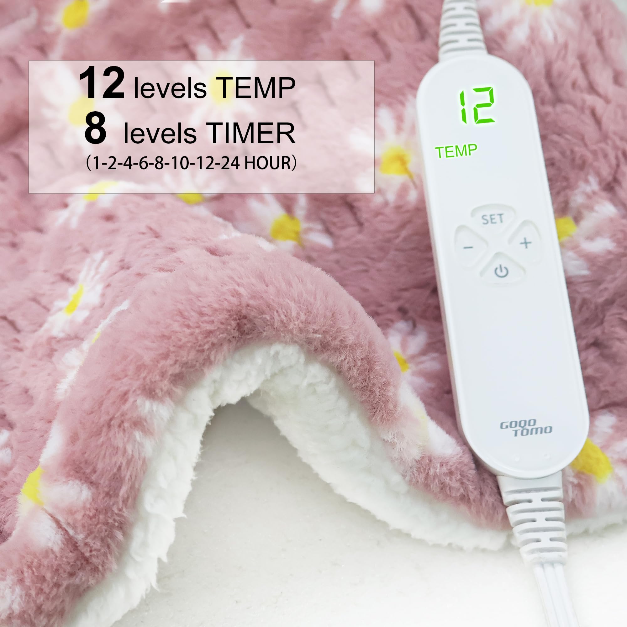 GOQO TOMO tejido suave tipo peluche en modelo rosa para sensación cálida.