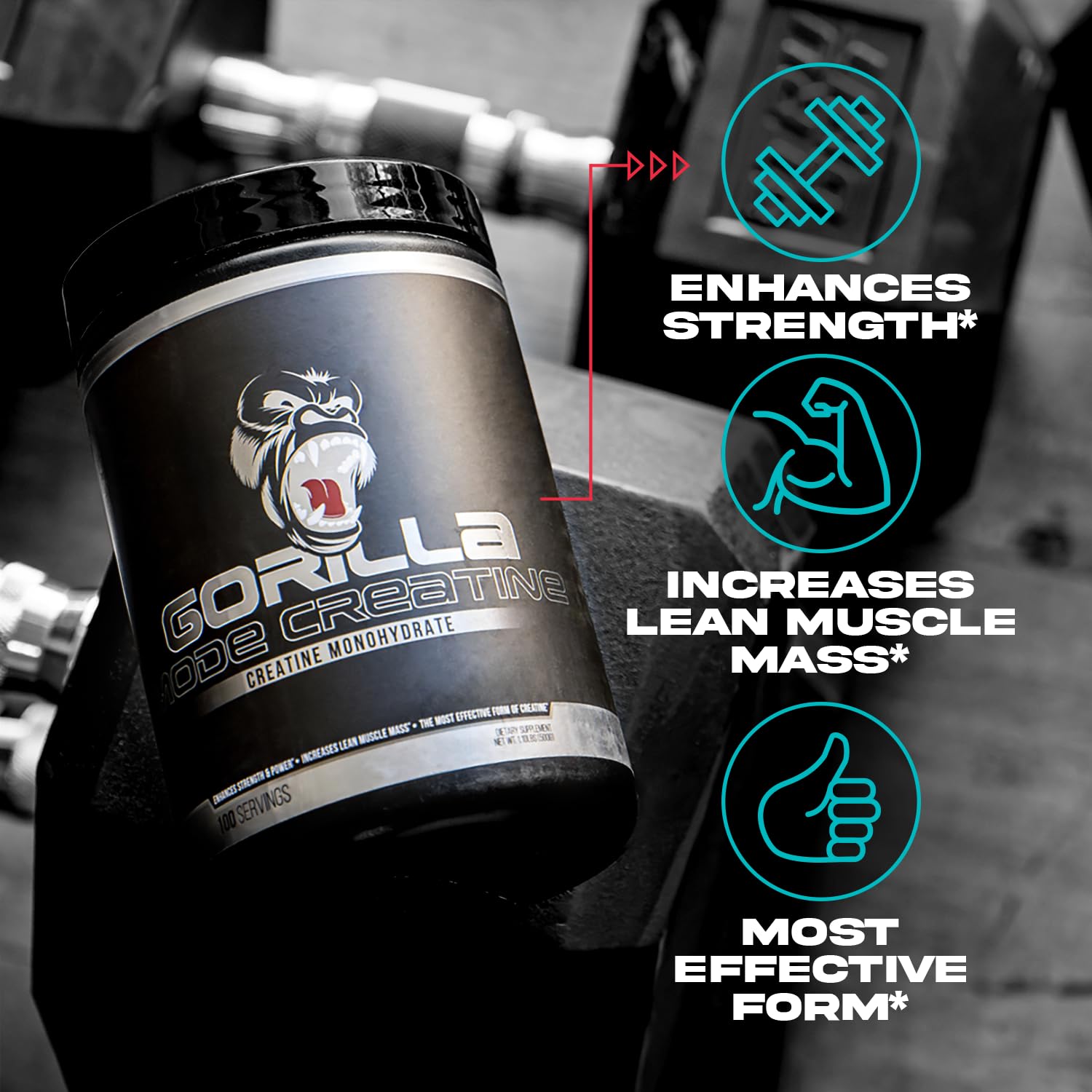 Gorilla Mind Creatina Monohidratada, mezcla-agua listo para beber tras el entrenamiento