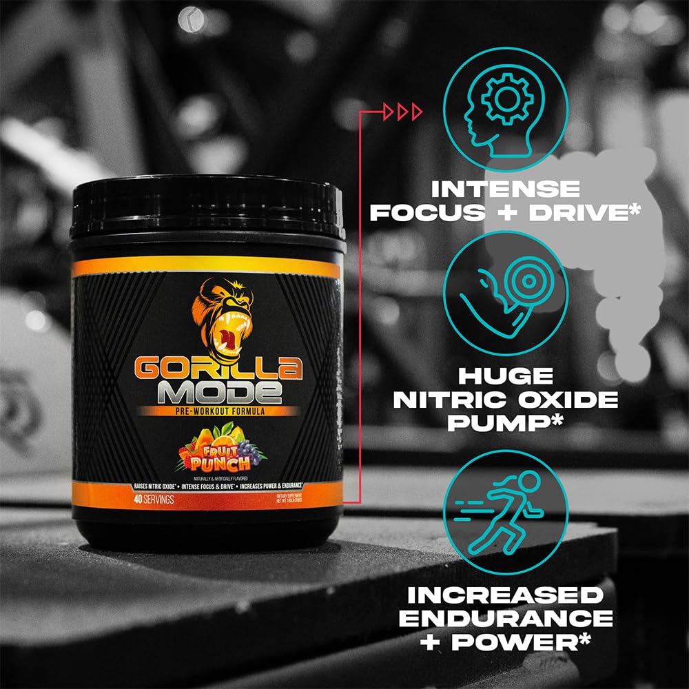 Gorilla Mind Gorilla Mode contiene creatina monohidratada para fuerza y potencia