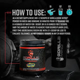 Sabor frambuesa azul de Gorilla Mind Nitric Upgraded sin estimulantes