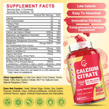 GORNVB gominolas calcio citrato 1200 mg sabor frambuesa sin azúcar, ideal para gusto diario.