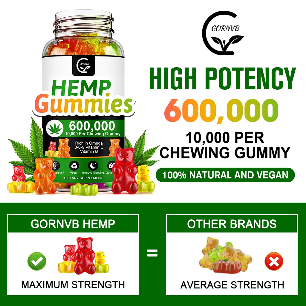 GORNVB gomitas hemp efecto relajante para calmar la mente