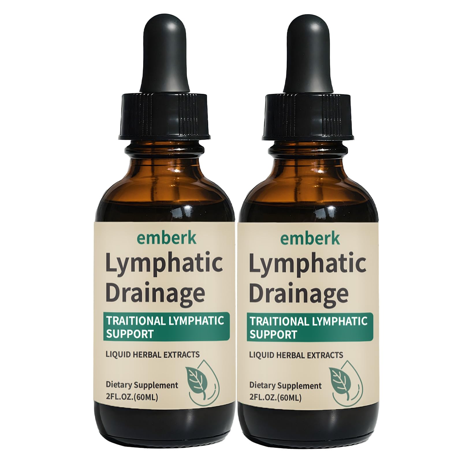 Gotas drenaje linfático: botella 2oz lista para uso diario suave.