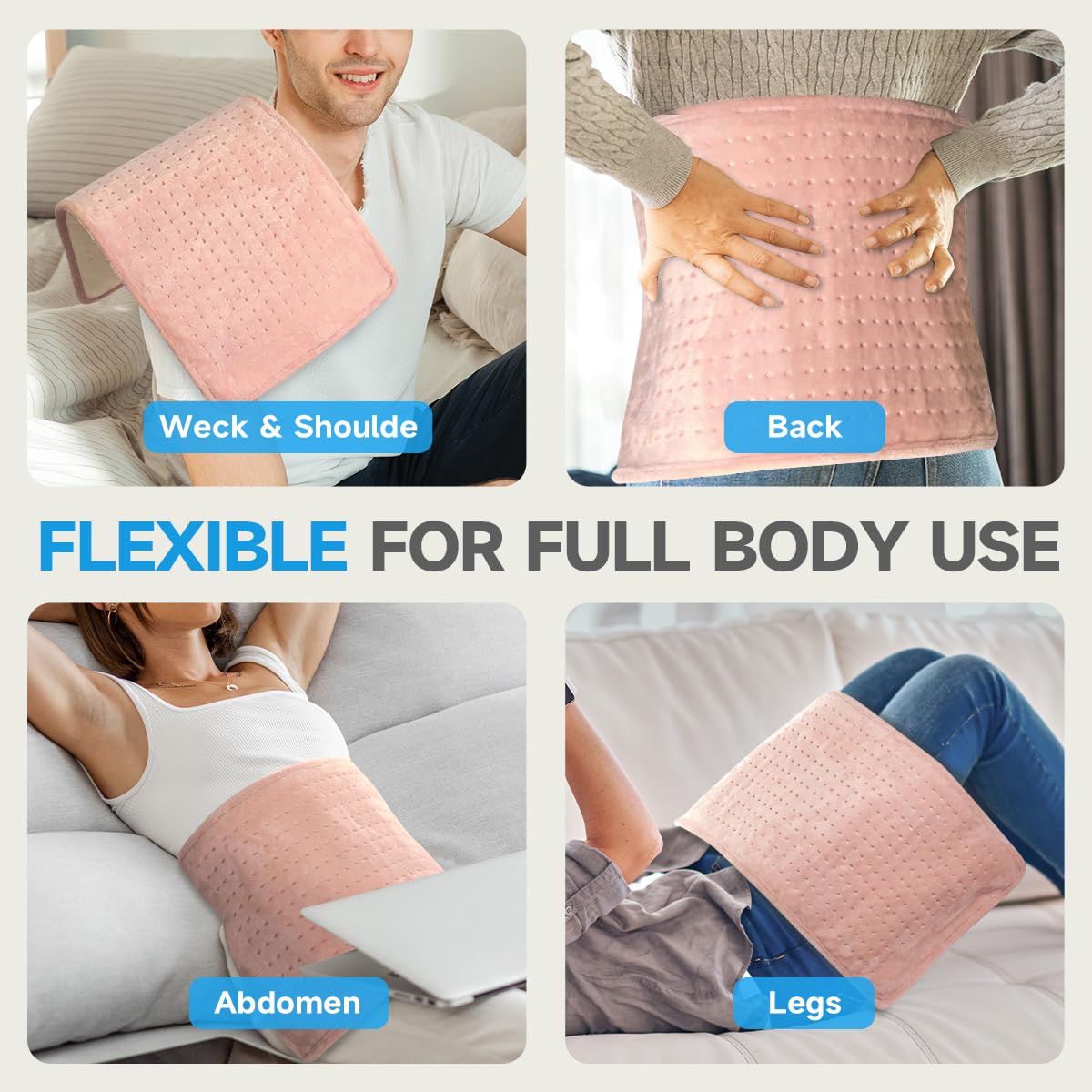 GOTCOZY almohadilla electrica para cuello y hombros, calor focal