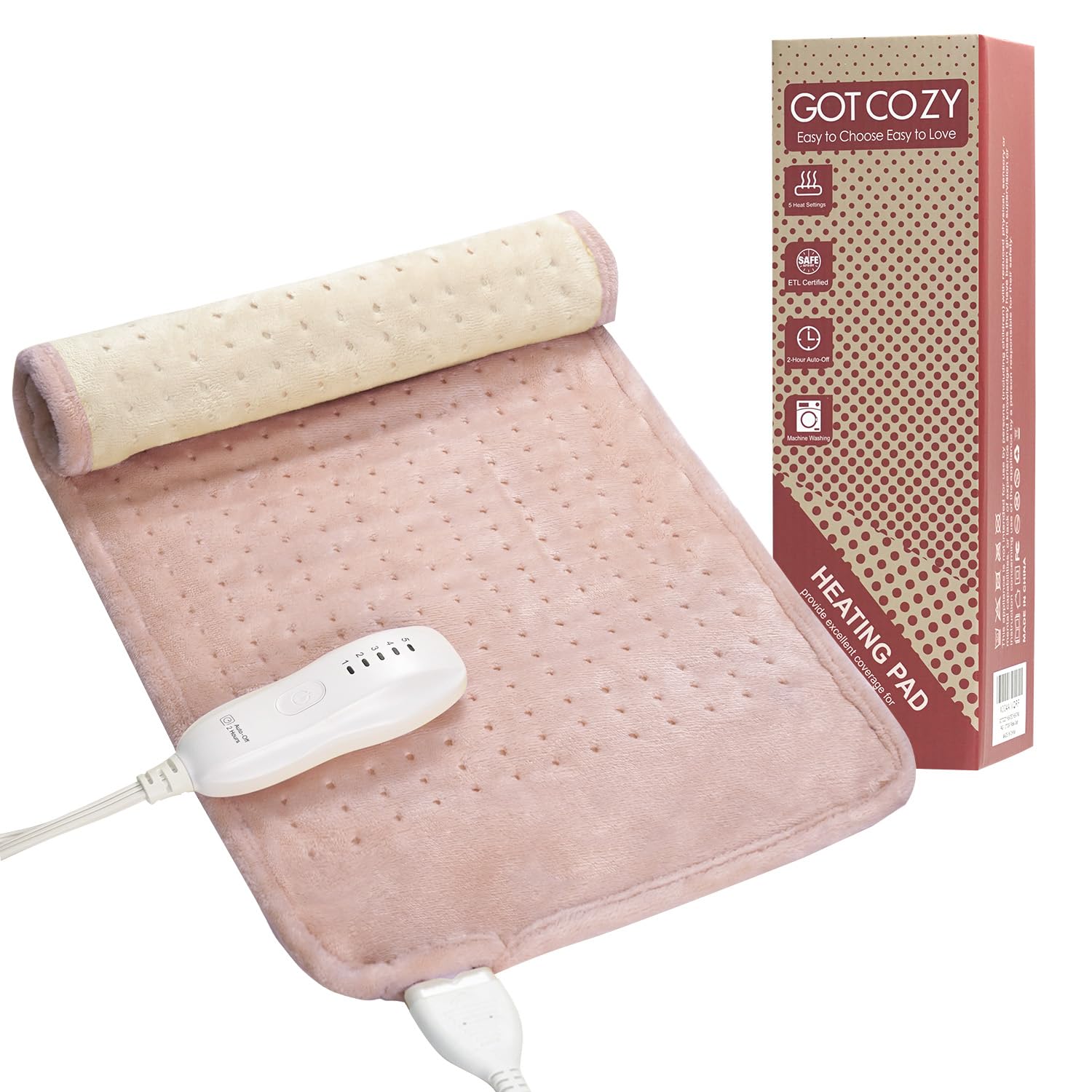 GOTCOZY almohadilla electrica para la espalda, calor suave para relajar la espalda