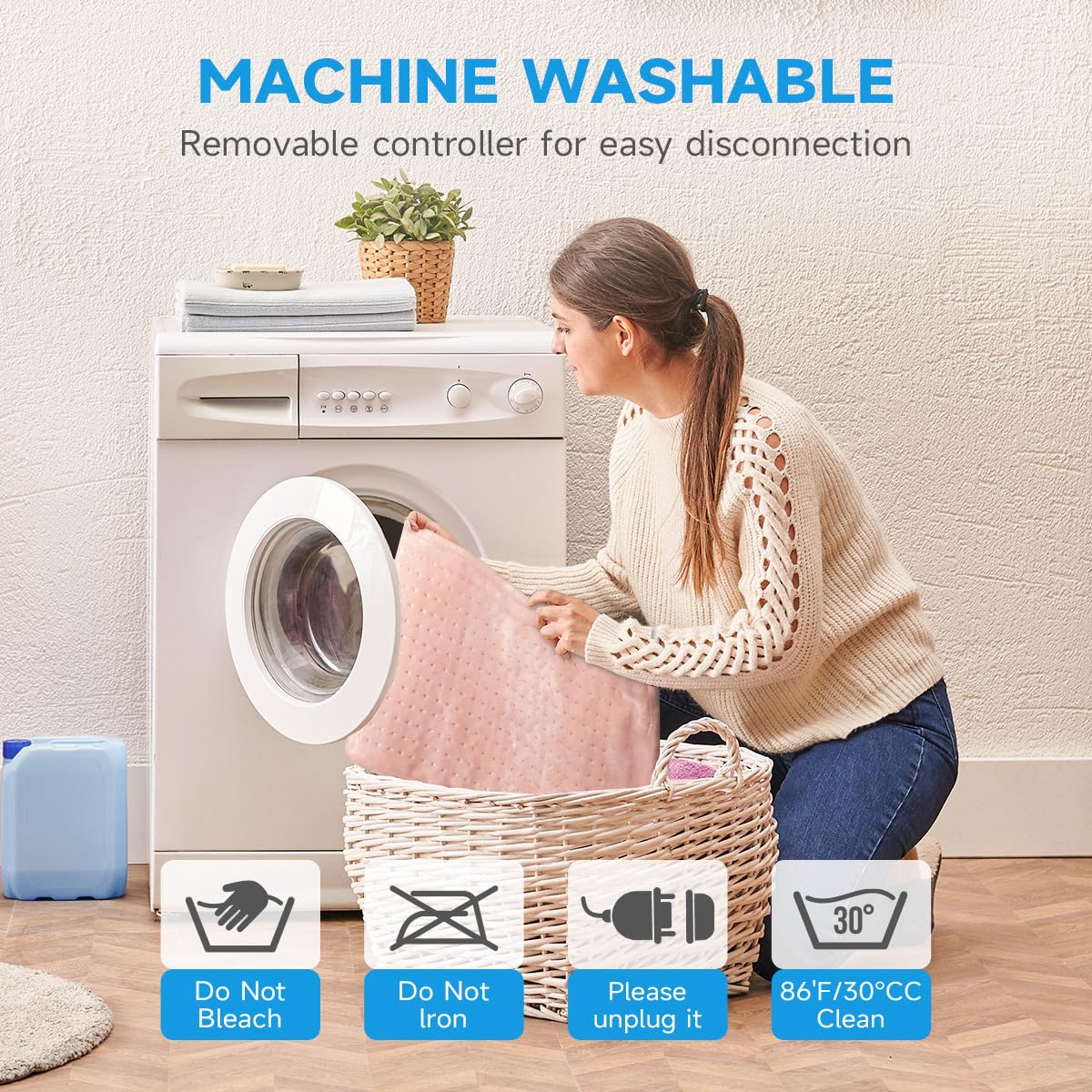 GOTCOZY lavado a máquina, limpieza fácil y rápida