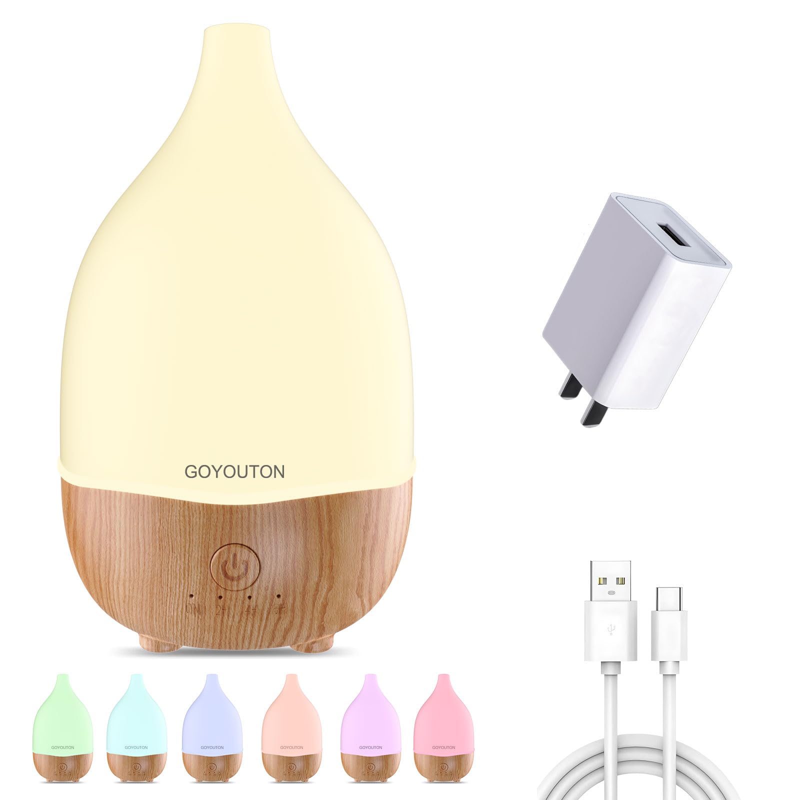 GOYOUTON difusor de aceites 200ml para espacios pequeños y uso prolongado.