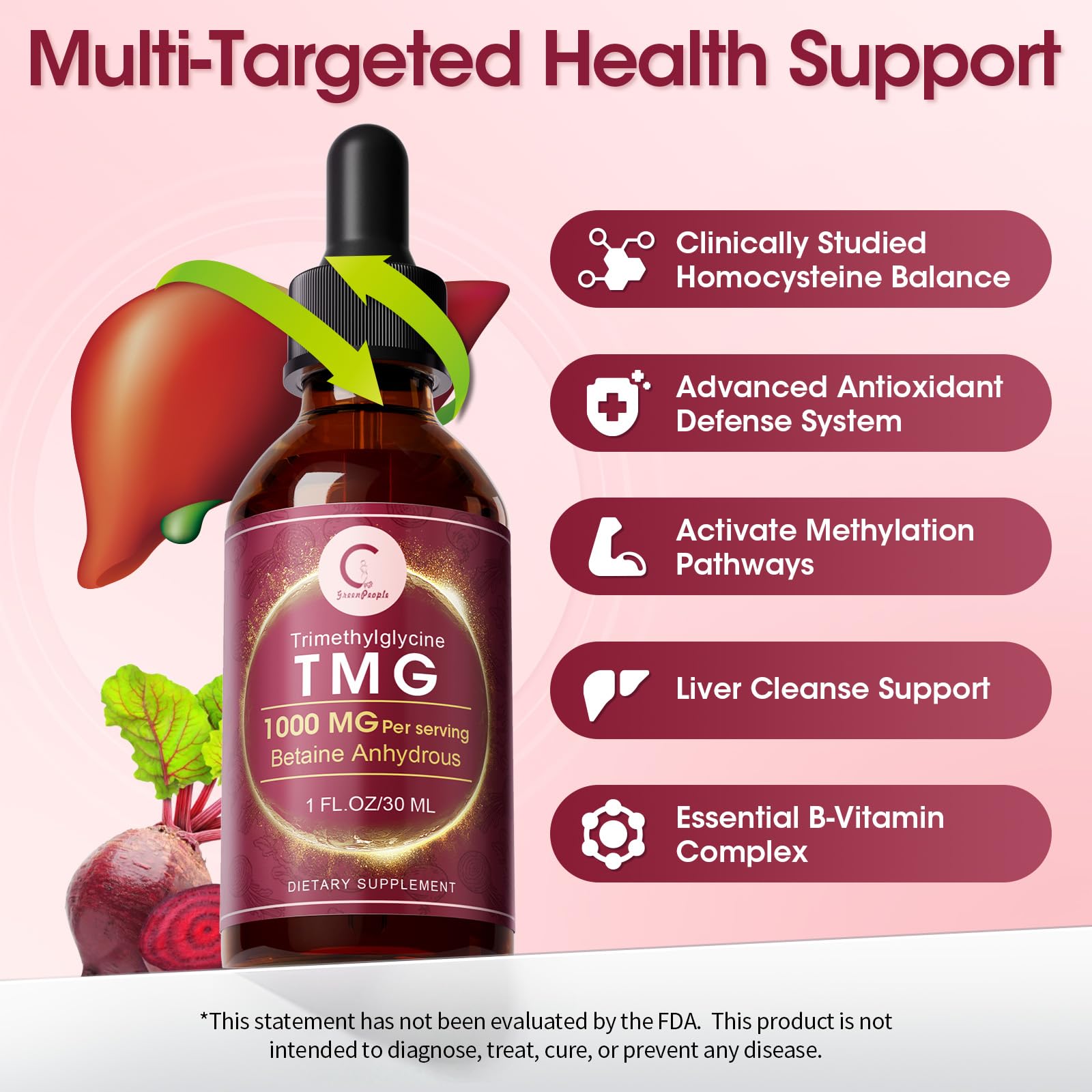 GPGP TMG Drops uso sublingual, absorción rápida para comodidad diaria.