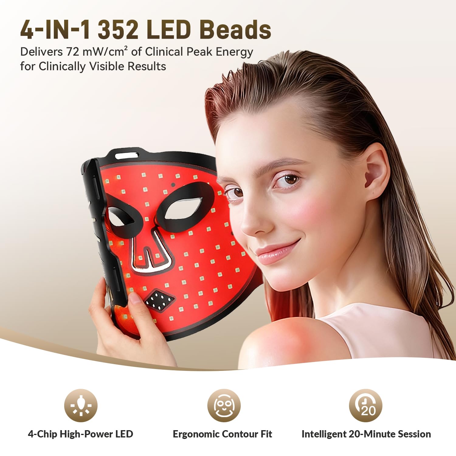 Gracekey, cuatro modos de luz: 660nm, 450nm, 590nm y 850nm, para diferentes usos.