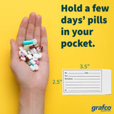Grafco bolsa de pastillas autosealada, tamaño compacto para viajar.