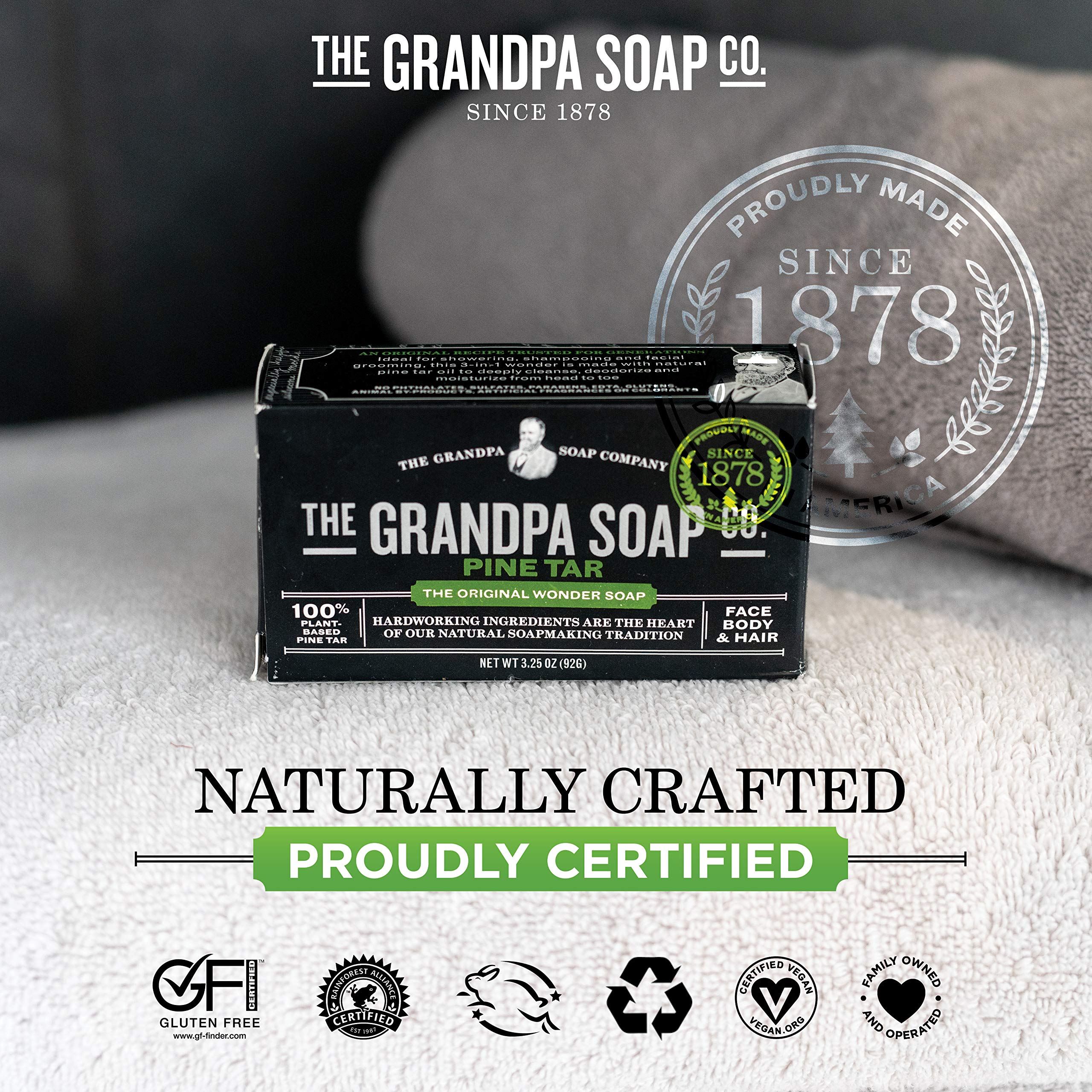 Uso diario en ducha con el Jabón Grandpa, aroma natural que refresca la piel.