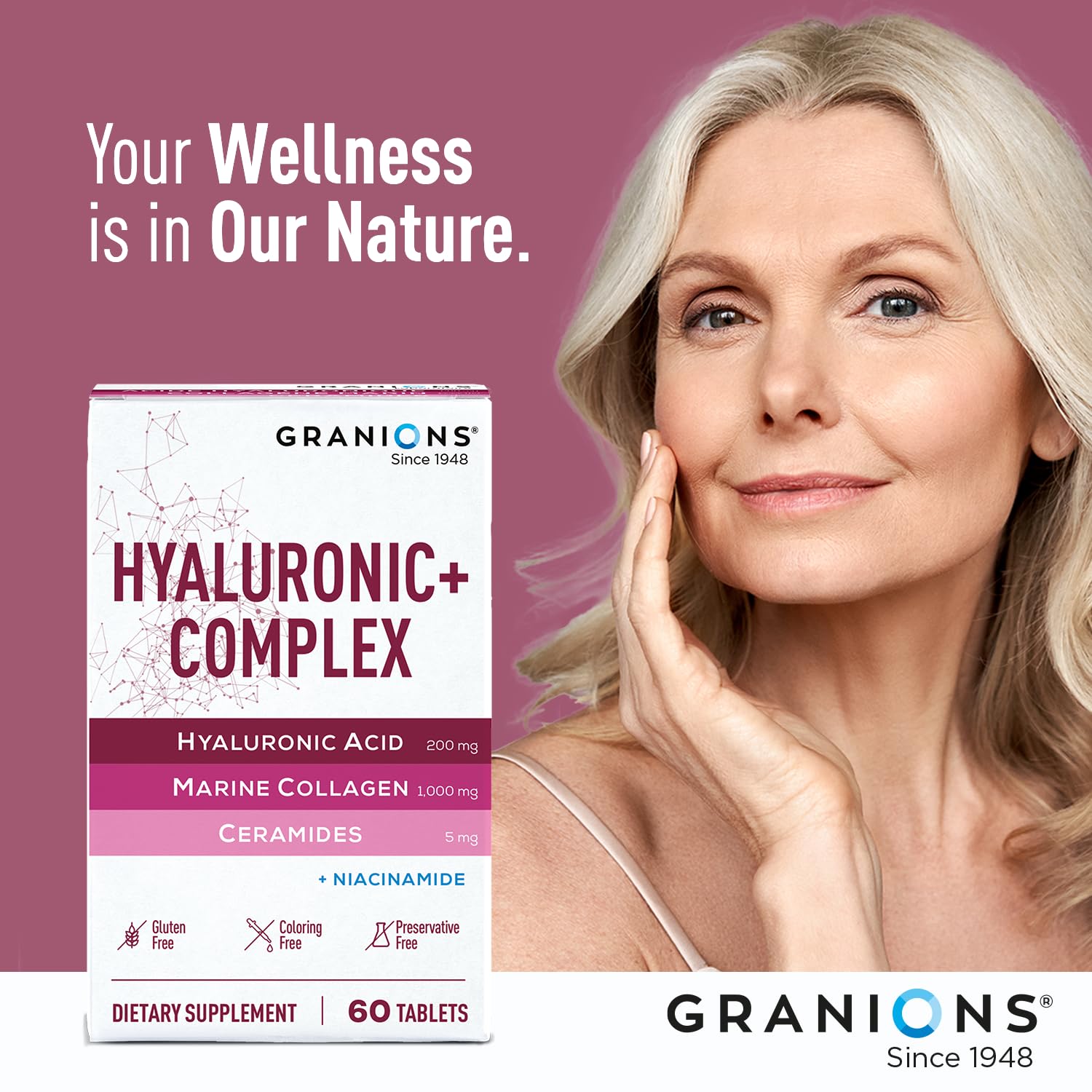 Granions niacinamida tabletas: favorece un tono uniforme y saludable.