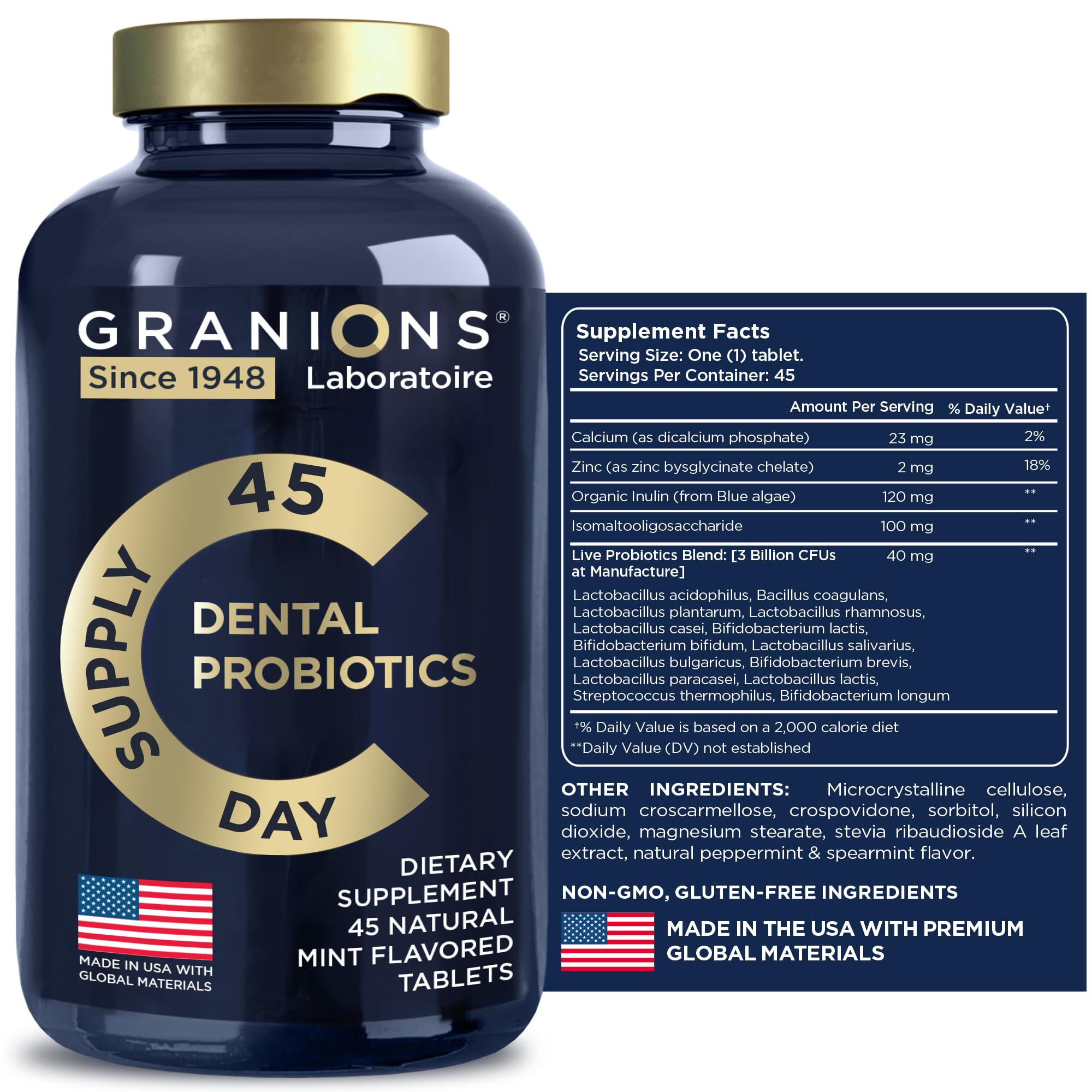 Granions probióticos dentales para dientes y encías apoyo saludable