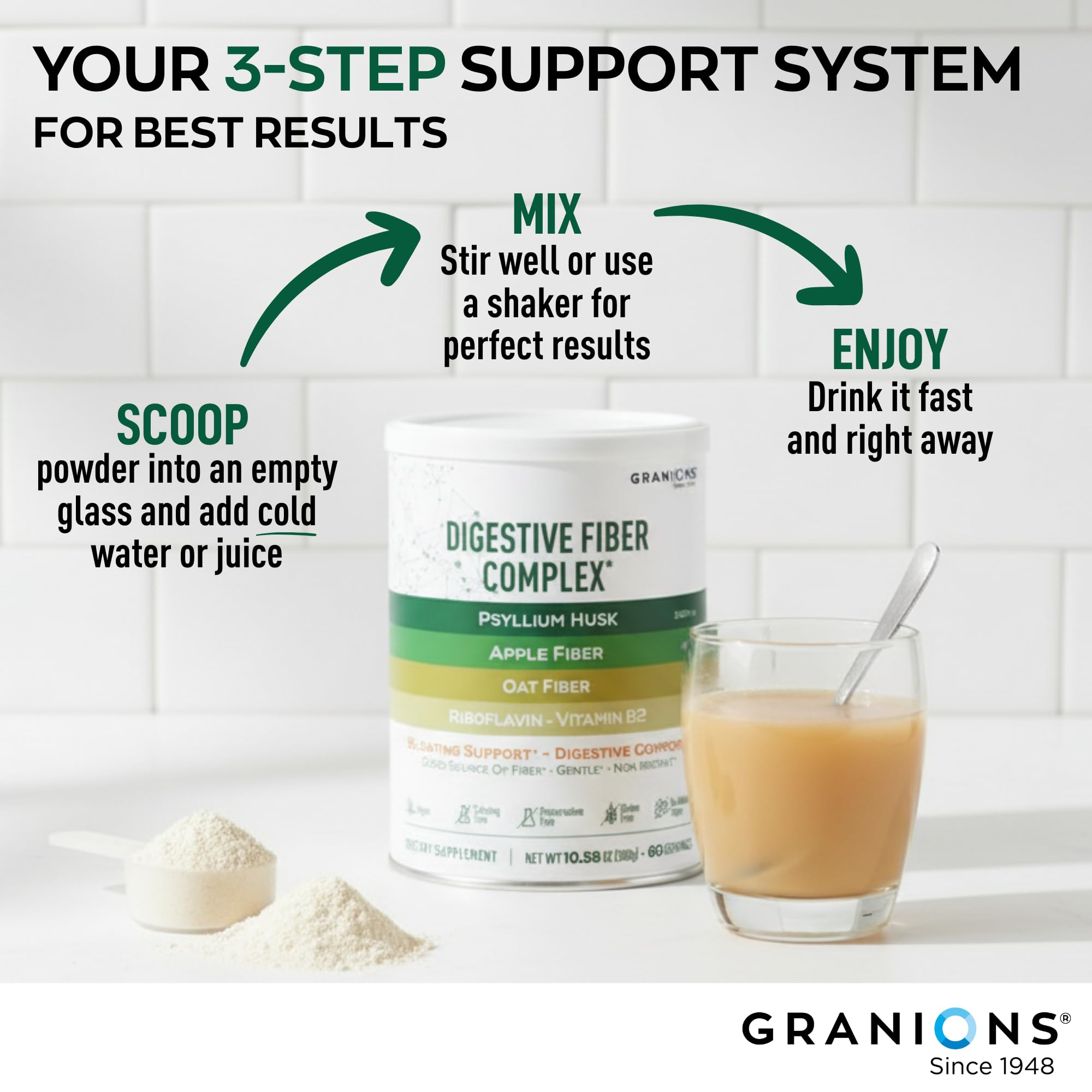 Granions Psyllium polvo favorece movimientos intestinales cómodos con uso diario