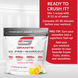 Granite GX Mandarina Explosiva: lata de producto para sesión previa al entrenamiento y energía sostenida.