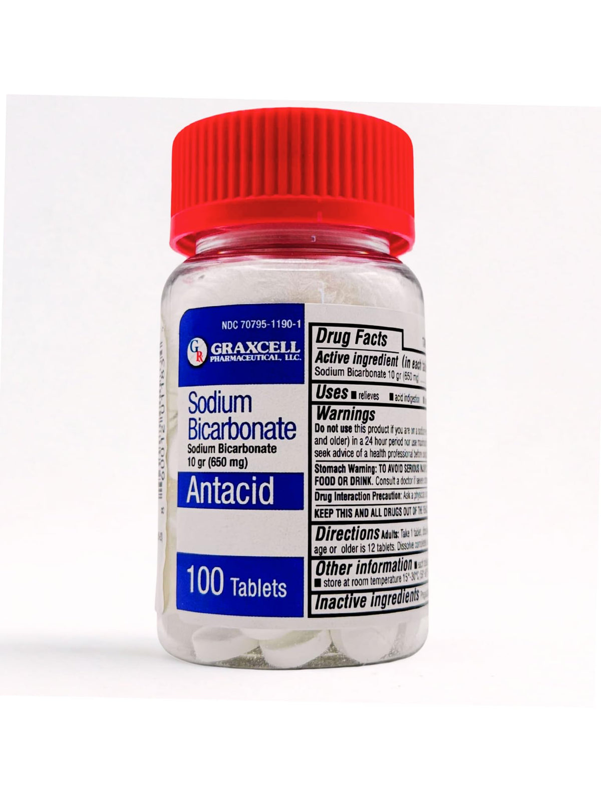Graxcell tabletas bicarbonato 650 mg en caja para alivio rápido de la acidez