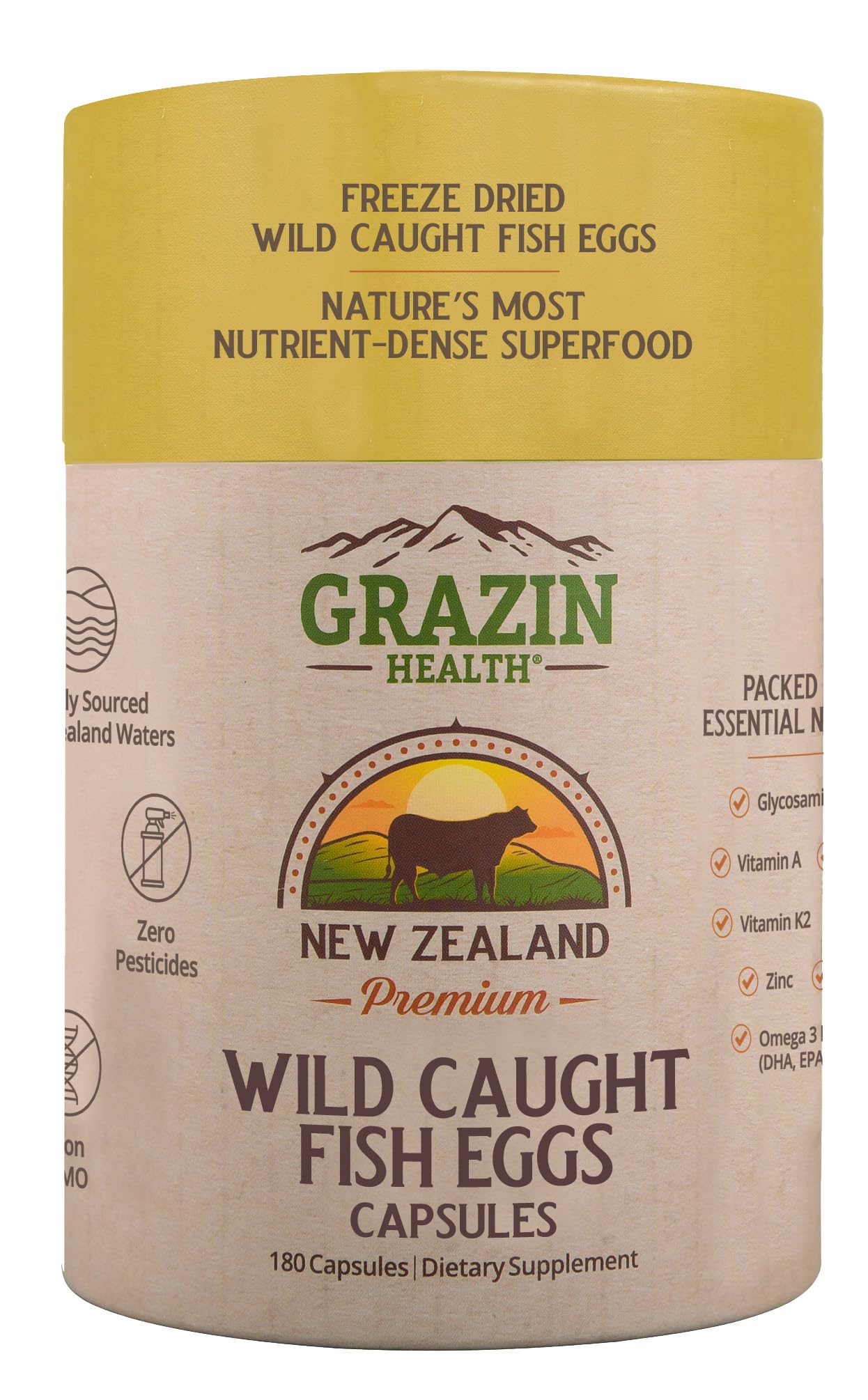 GRAZIN HEALTH: cápsulas Omega-3 con DHA y EPA para apoyo al cerebro.