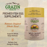 GRAZIN HEALTH: tapa abierta y cápsulas, fácil dosificación en casa.