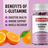 Greabby L Glutamina 1000mg gomitas sabor frutos rojos: conveniencia diaria