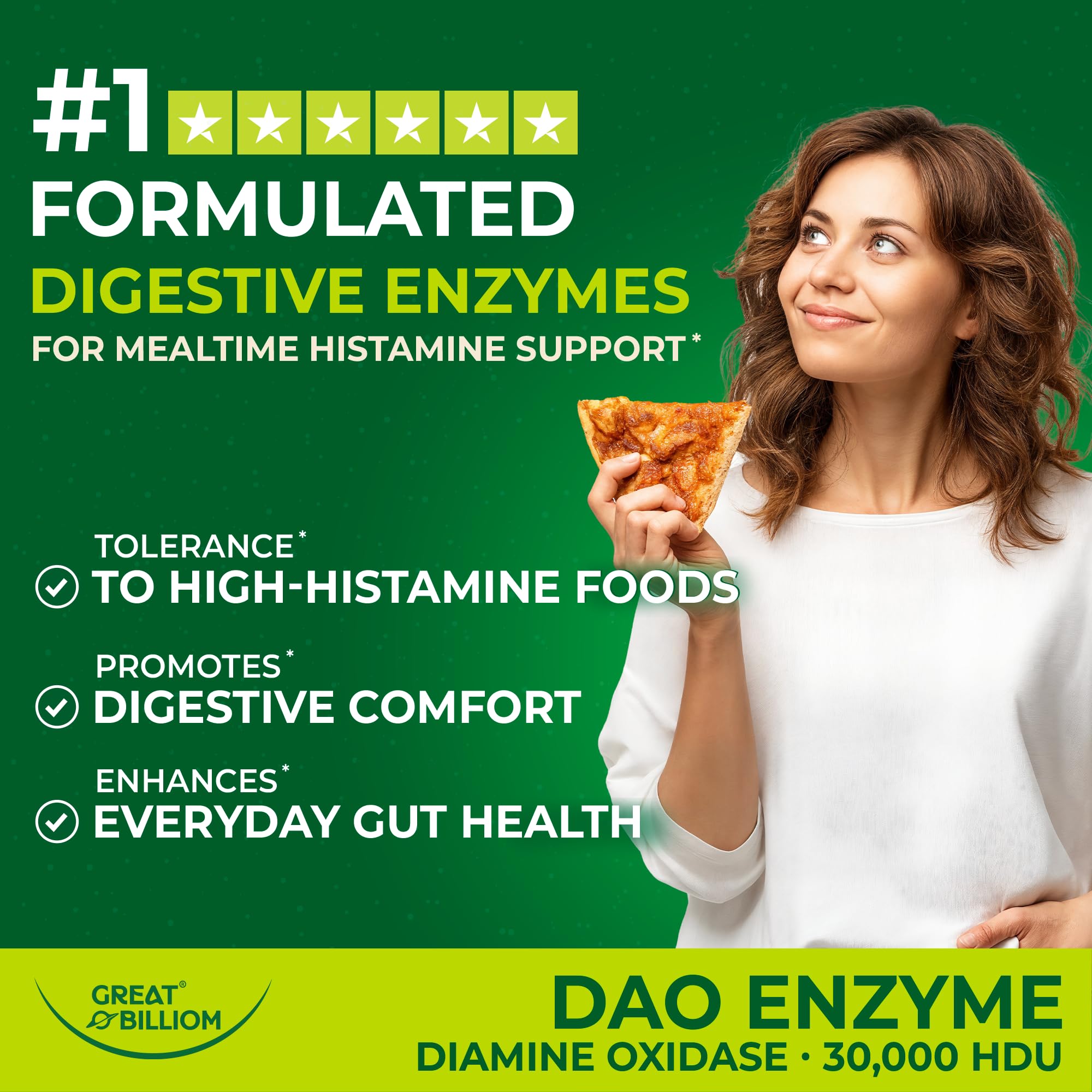 GREAT BILLIOM DAO Enzyme: cápsulas de liberación diferida para protección estomacal.