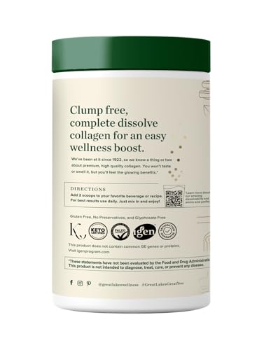 Great Lakes Wellness Colageno Peptidos Polvo smoothie: añade a batidos para cabello y uñas saludables.