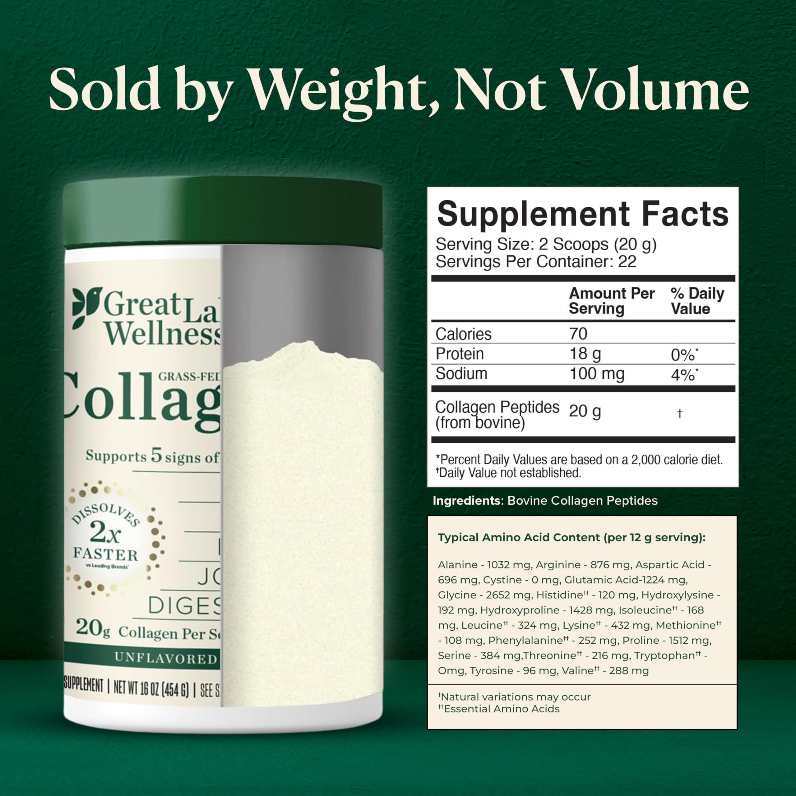 Great Lakes Wellness colágeno sin OGM y sin gluten para dieta limpia