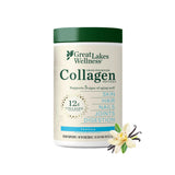 Great Lakes Wellness Collagen Peptides: frasco vainilla para consumo diario.