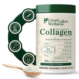 Great Lakes Wellness péptidos de colágeno en polvo en bote para piel y articulaciones
