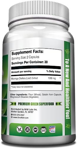 GreeNatr etiqueta detalla vitaminas y antioxidantes clave.