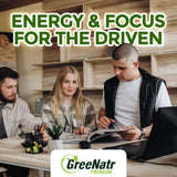 GreeNatr mesa de trabajo con botellas, ritual diario para claridad mental.