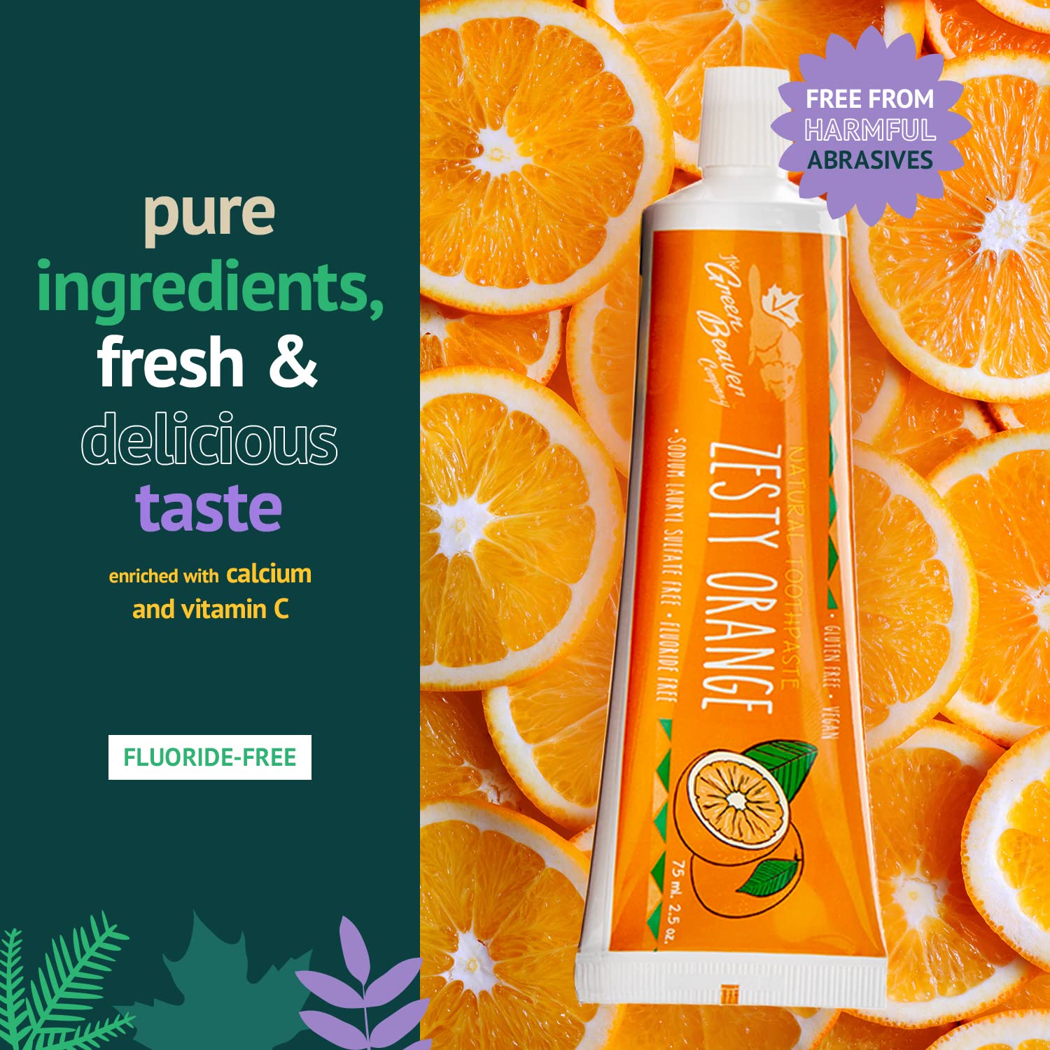 Green Beaver Orange Zesty, aroma a naranja y menta para frescura natural.