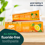 Green Beaver Orange Zesty, pasta dental cremosa que promete suavidad al cepillado.