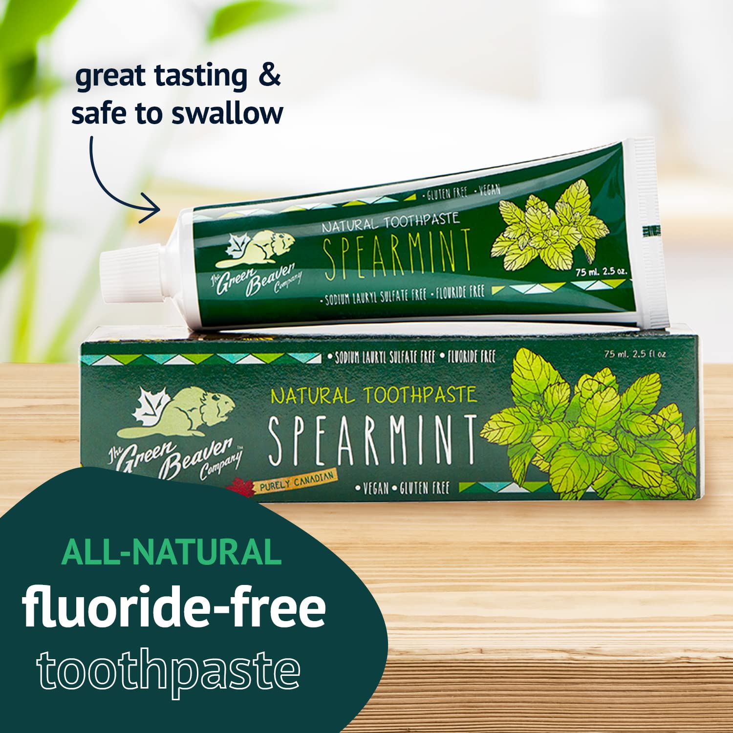 Pasta dental Green Beaver sin fluoruro, opción segura para dientes sensibles
