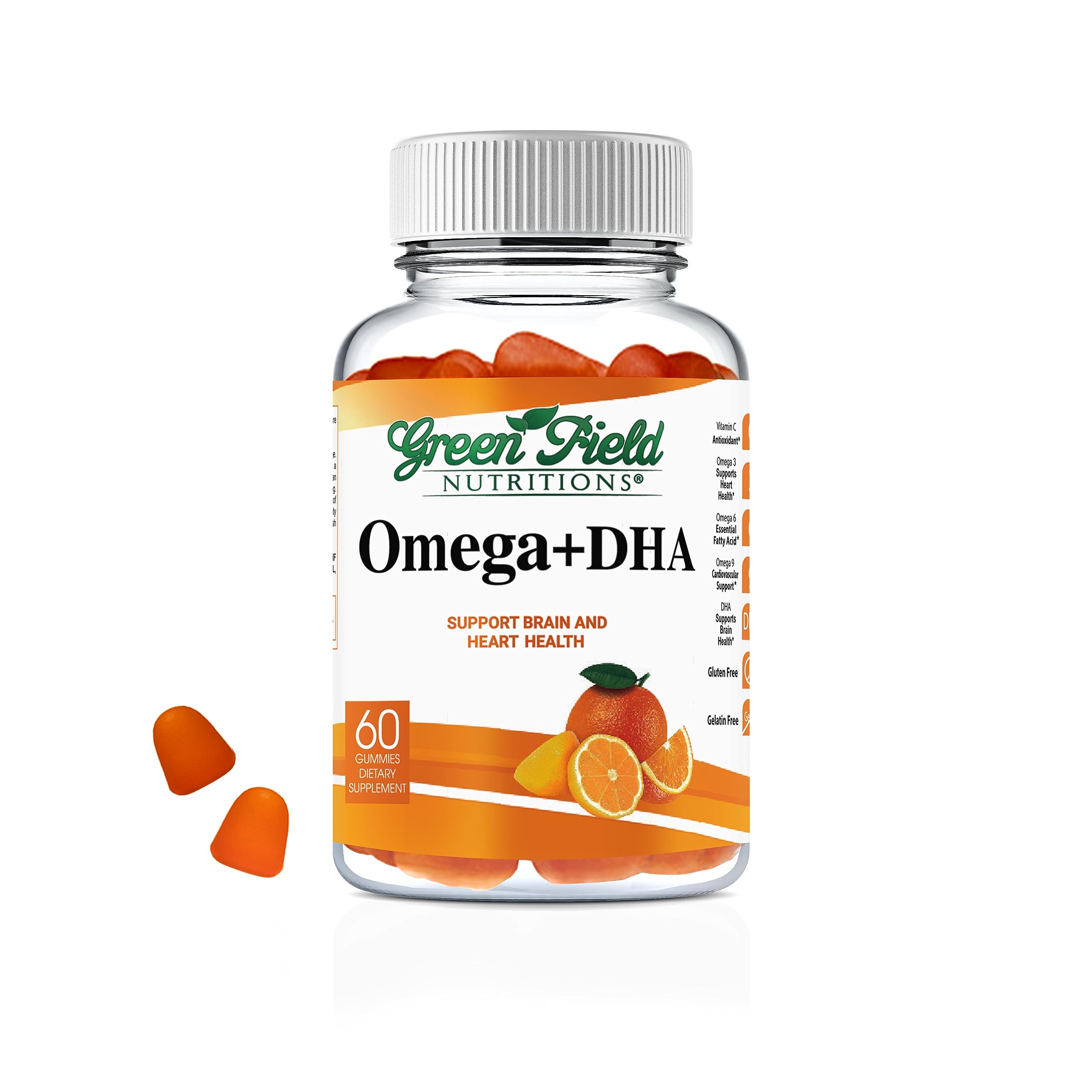Gominolas Omega-3 Halal de Green Field Nutritions para adultos, DHA