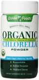 Green Foods Chlorella en polvo, ideal para batidos y recetas veganas.