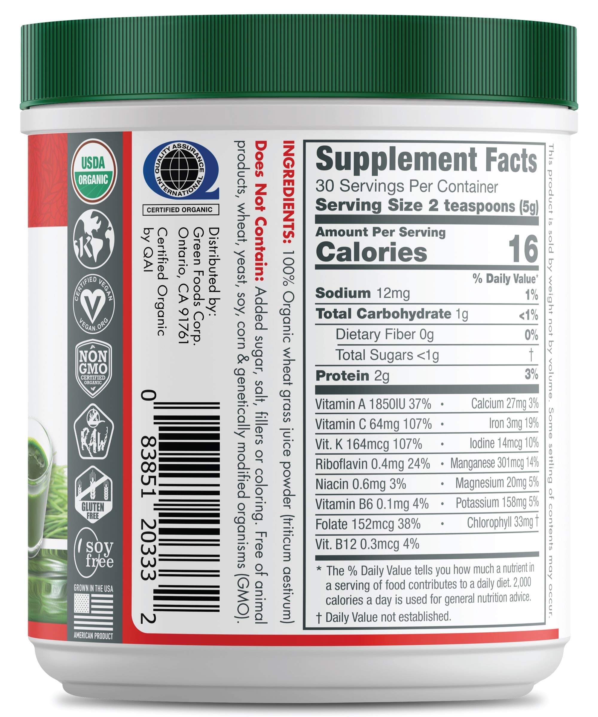 Green Foods dosis-pasto-trigo-vaso: porción lista para recargar energía entre tareas