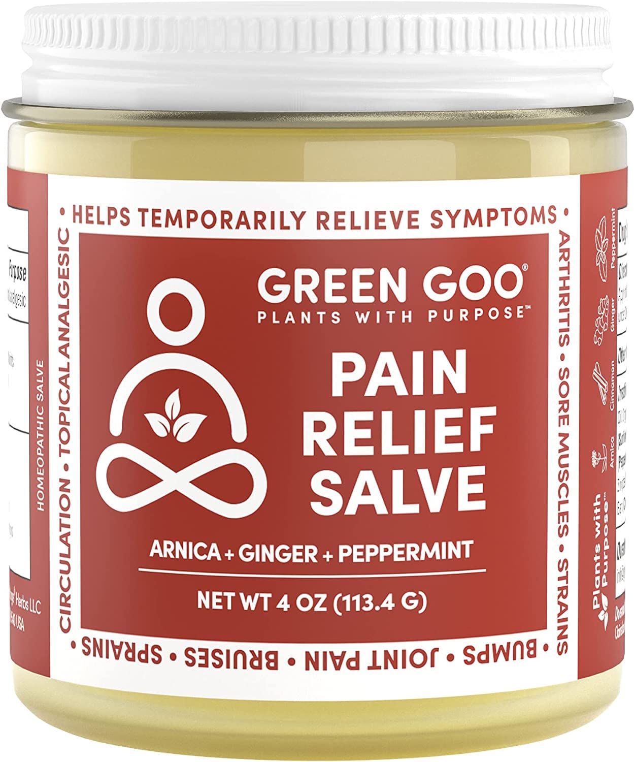 Green Goo alivio dolor piel árnica para molestias articulares leves.