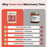 Green Goo masaje en bultos y moretones para recuperación suave.