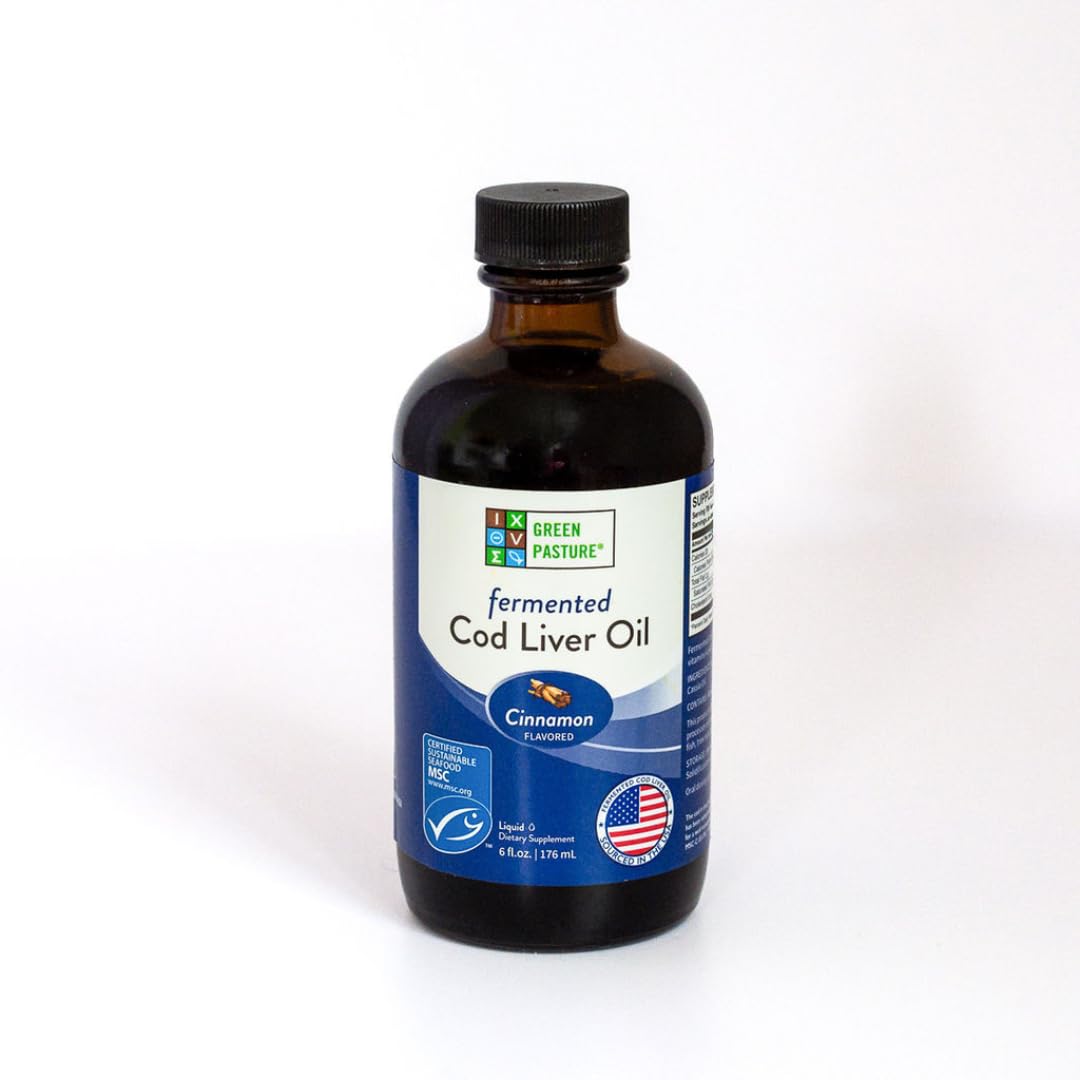 Green Pasture botella de aceite de hígado de bacalao fermentado lista para usar