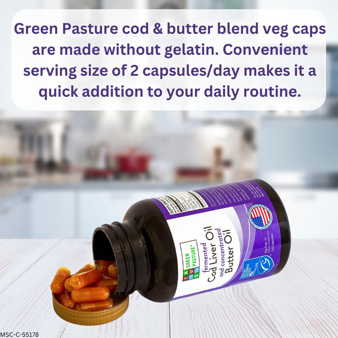 Capsulas Green Pasture en la mano, uso diario.