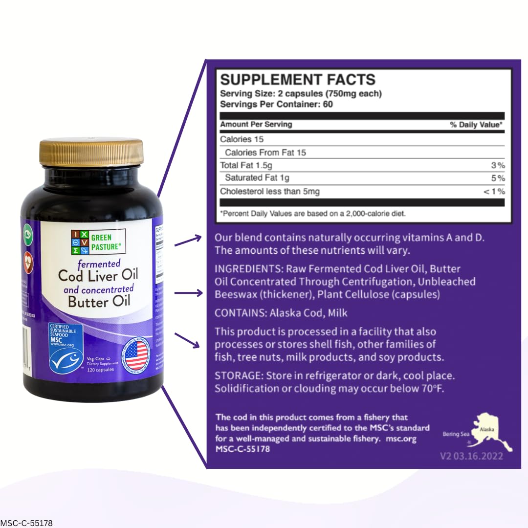 Detalle de nutrientes clave de Green Pasture: vitaminas A y D.