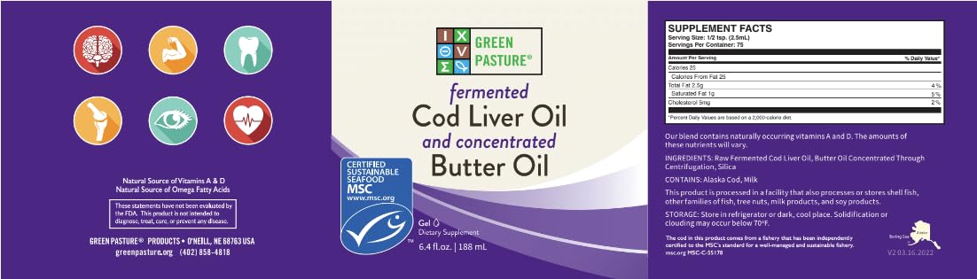 Green Pasture gel uso familiar, complemento diario de nutrientes.