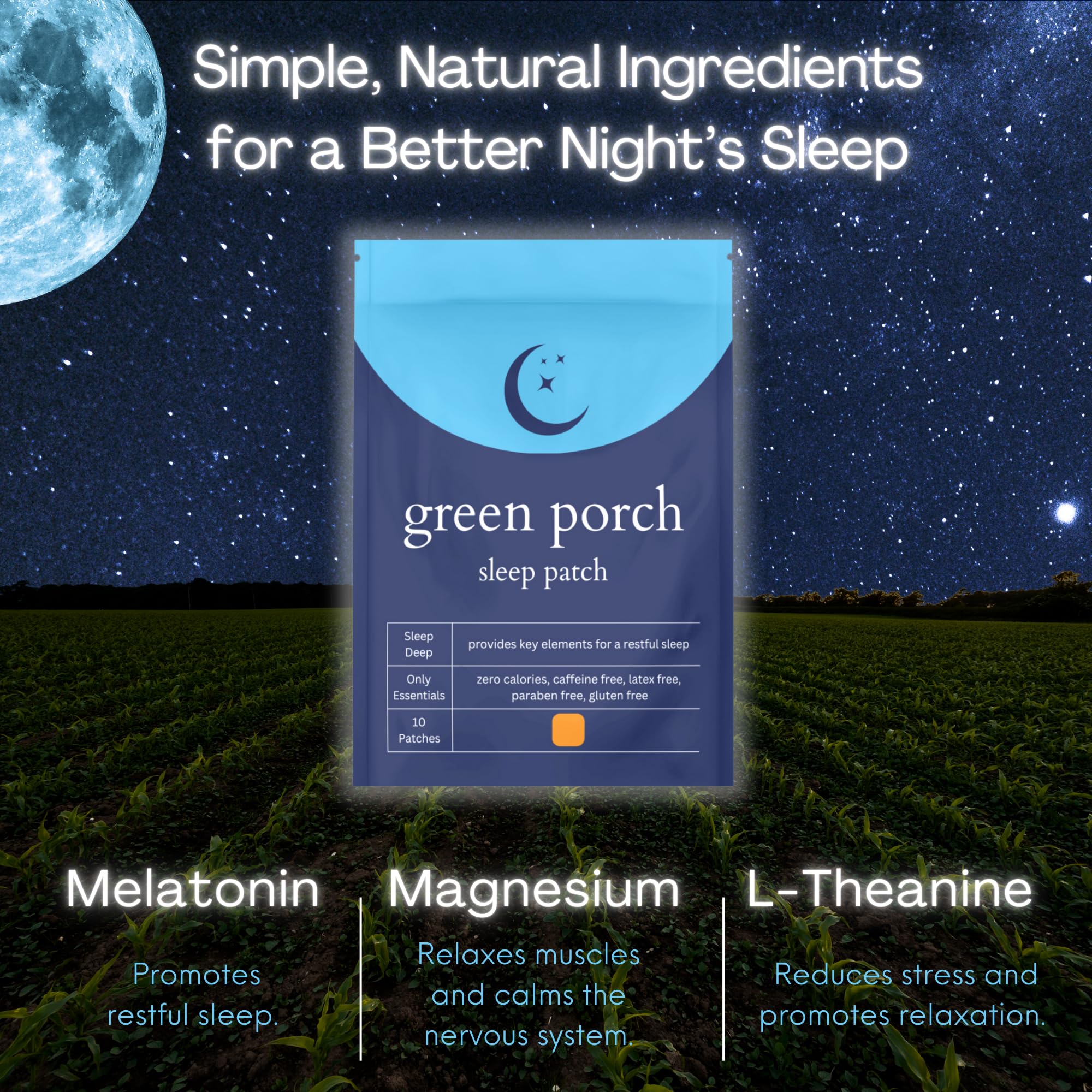 Green Porch parches relajación L-teanina para calma nocturna