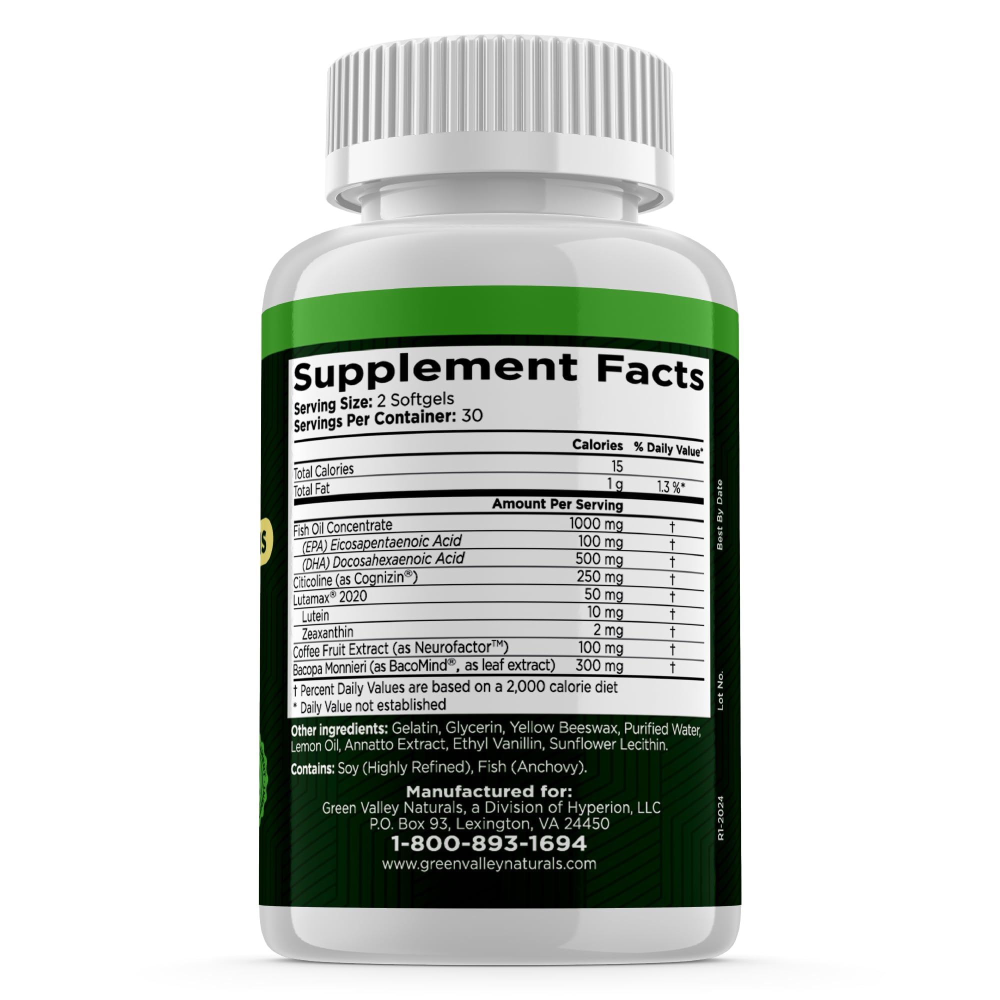 Brain Vitality Plus cápsulas facilitan la toma diaria y apoyo de memoria.