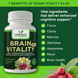 Brain Vitality Plus cápsulas para memoria y concentración sostenida.