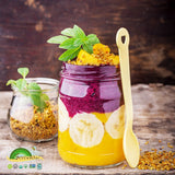 Mezcla Greenbow polen de abeja orgánico en un tazón para desayuno saludable