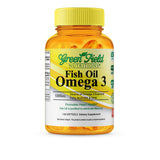 Greenfieldnutritions: botella de cápsulas de aceite de pescado halal para apoyo diario.