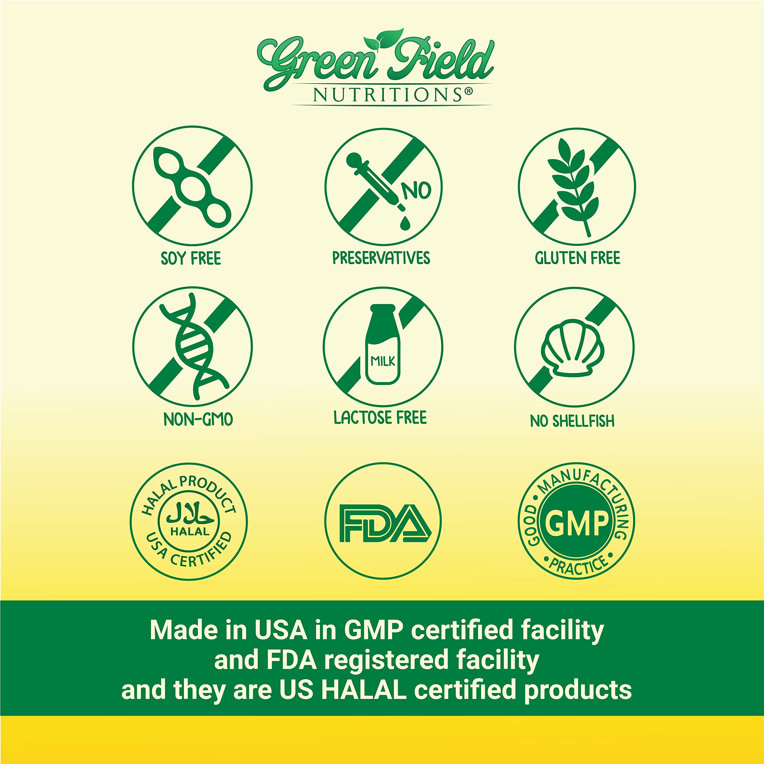 Greenfieldnutritions: proceso de fabricación GMP y FDA para seguridad.