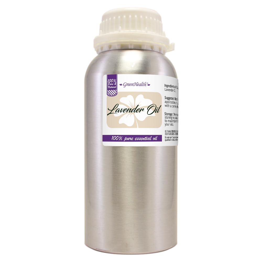 GreenHealth Lavanda: botella de aluminio mostrando la tapa, aroma suave para difusores.